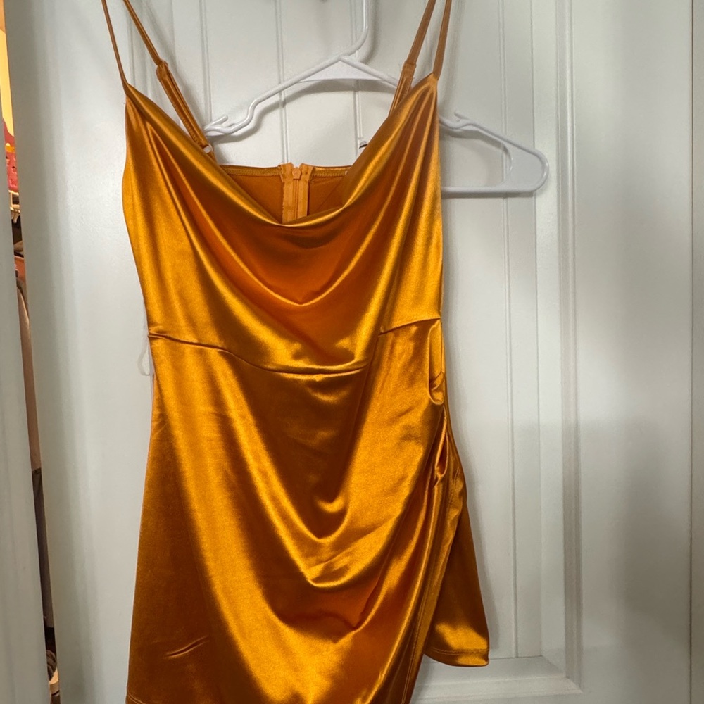 Almost Famous Gold Satin short romper